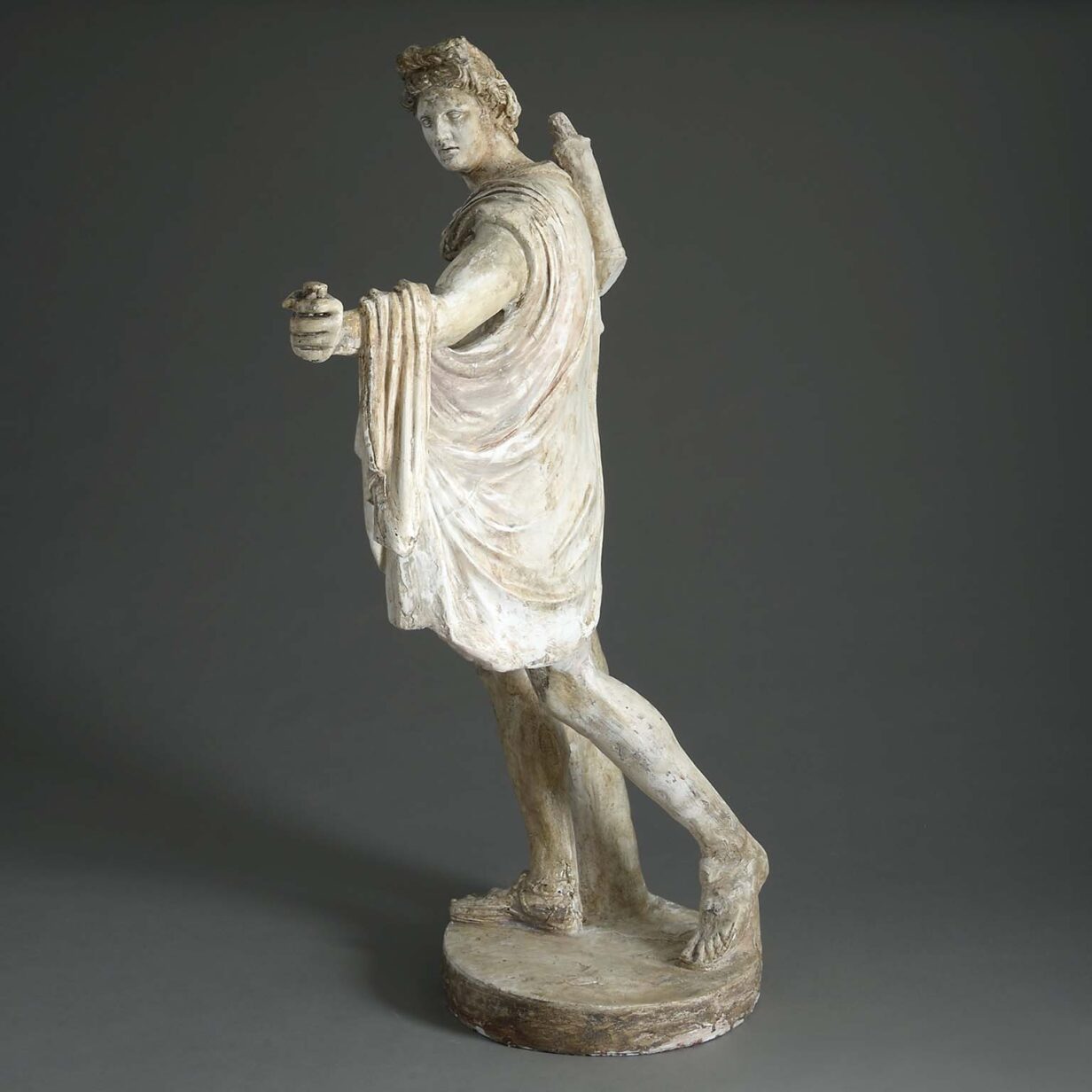 Large plaster figure depicting the apollo belvedere
