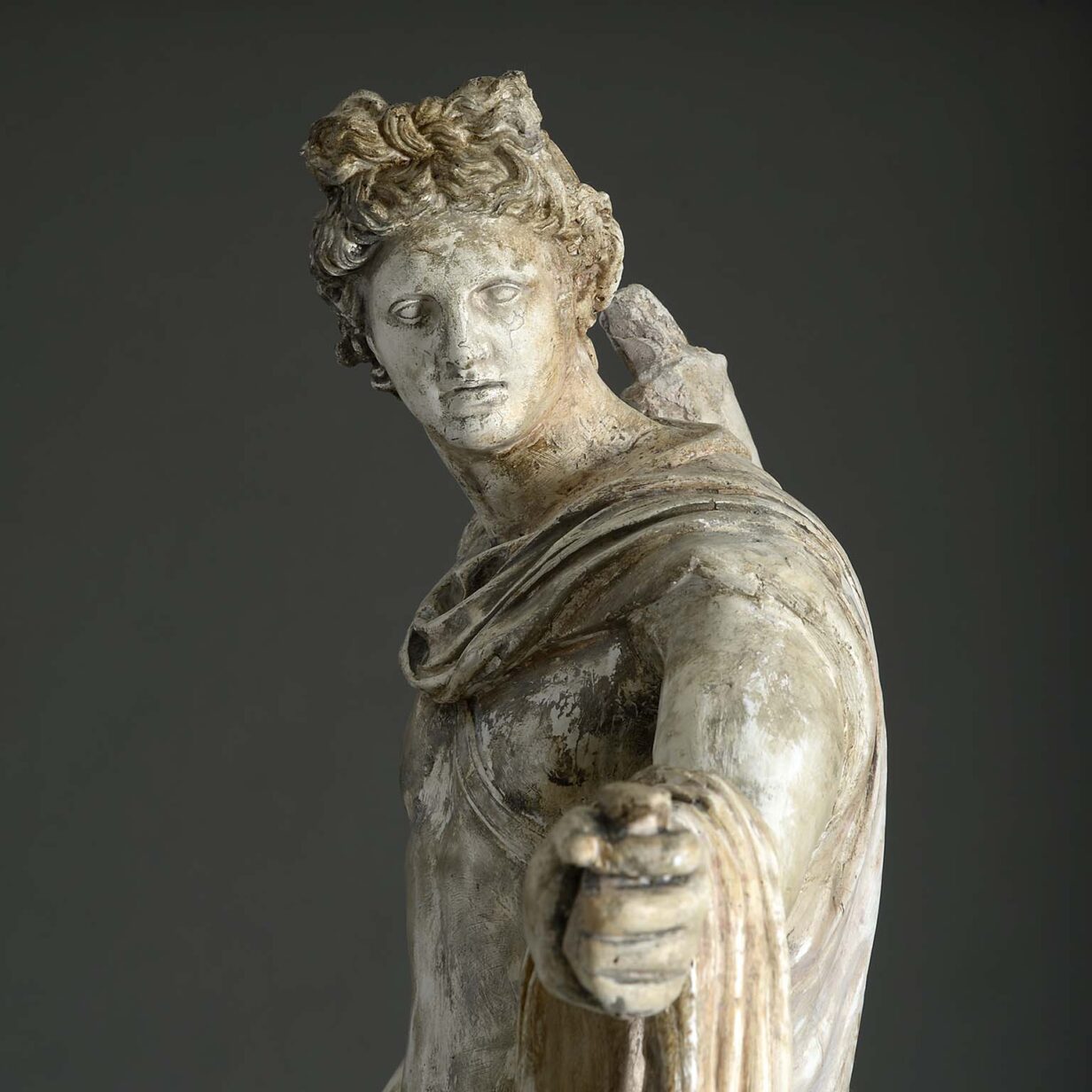 Large plaster figure depicting the apollo belvedere