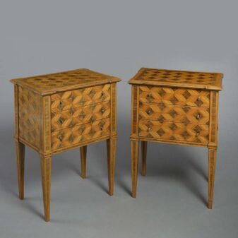 Pair of Parquetry Bedside Cabinets