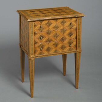 Pair of neo-classical parquetry bedside cabinets