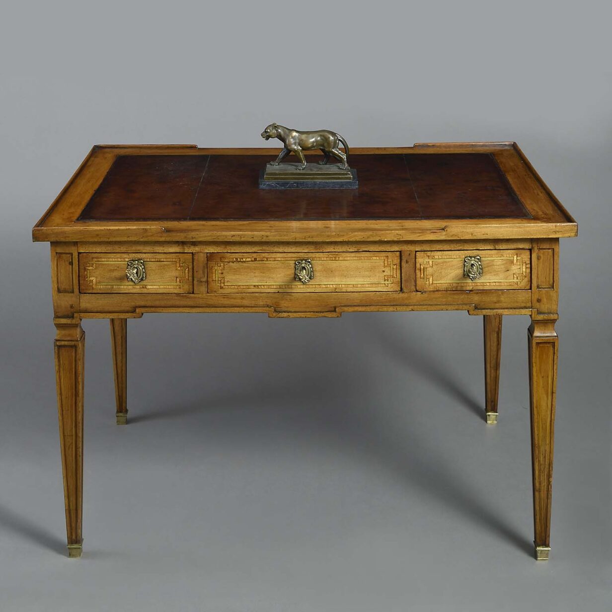 Late 18th century inlaid walnut writing desk