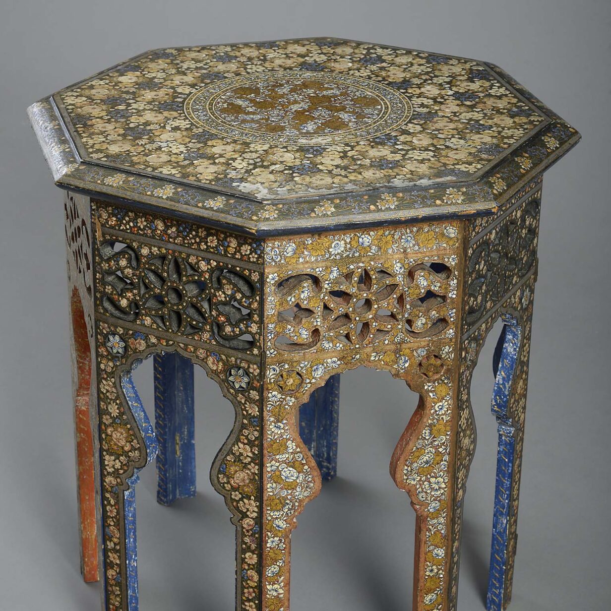 19th century kashmiri lacquer low table