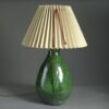 Green glazed pottery vase lamp