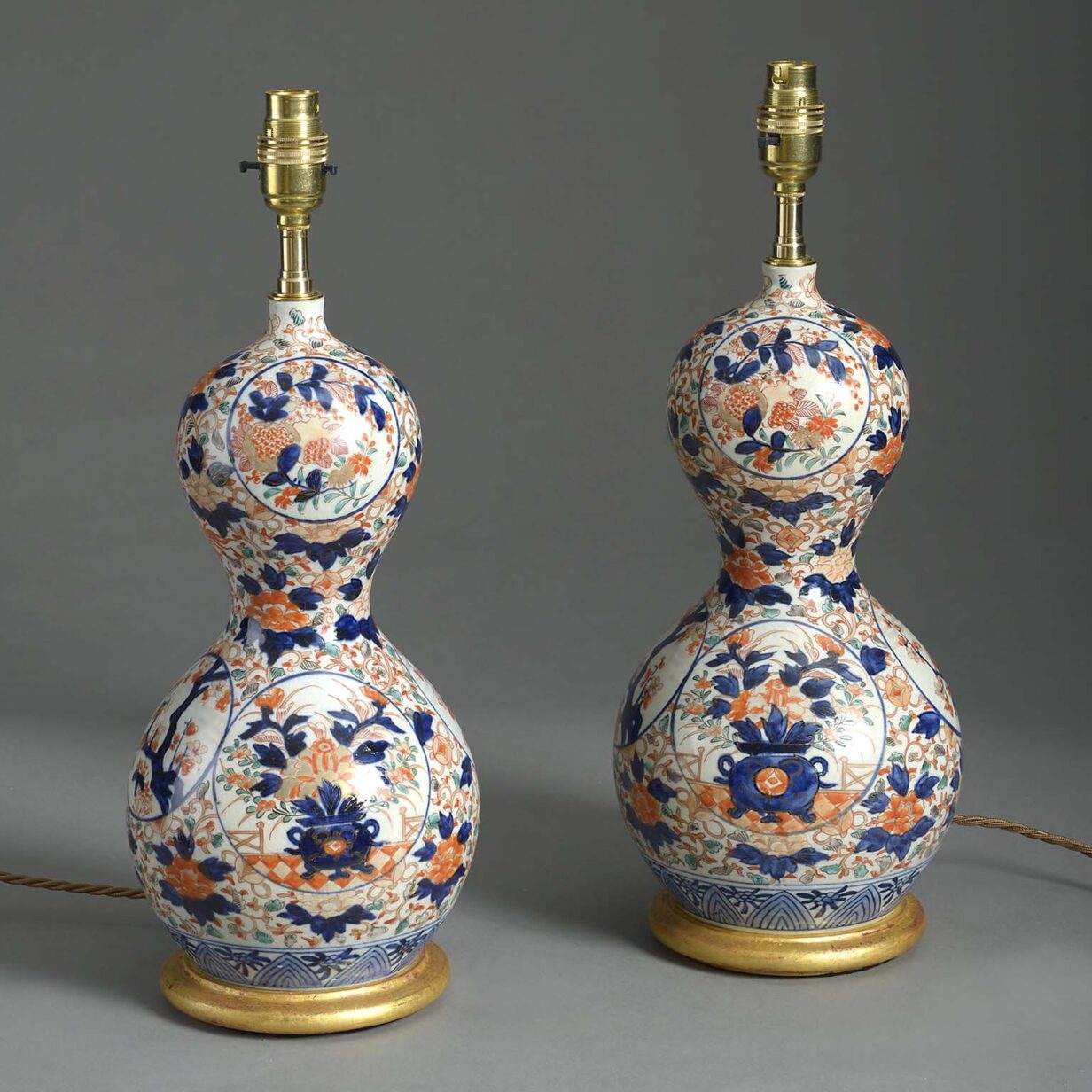 Pair of imari porcelain vases