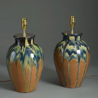 Pair of slop glazed vases