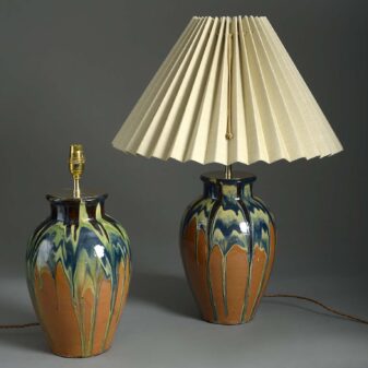 Pair of Slop Glazed Vases