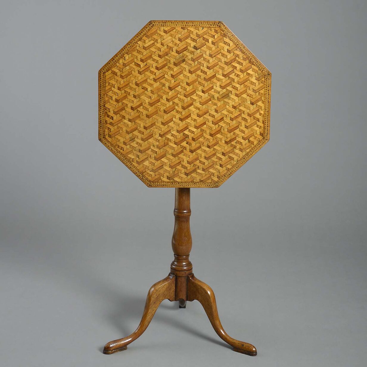 Late 18th century george iii period parquetry tripod table