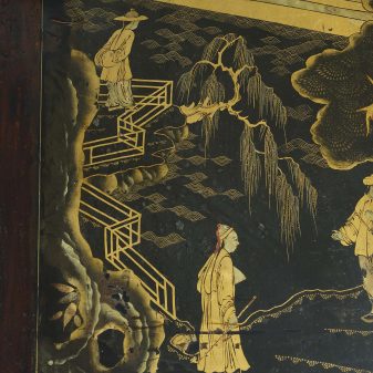 Pair of 19th century black lacquer low tables