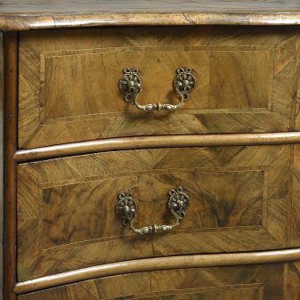 Late 18th century inlaid walnut serpentine commode