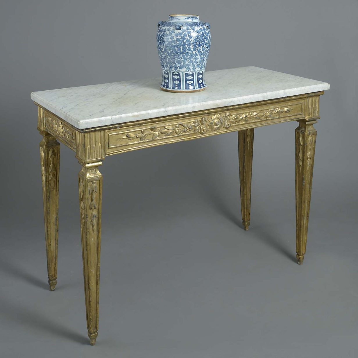 Late 18th century neo-classical giltwood console table