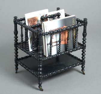 19th century victorian period ebonised bobbin turned canterbury 3 19th century victorian period ebonised bobbin turned canterbury