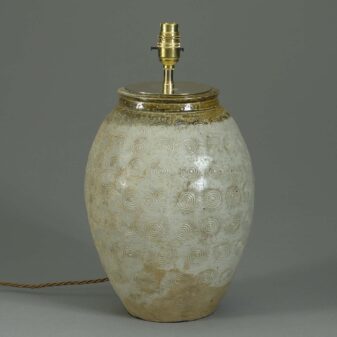 Studio pottery vase lamp