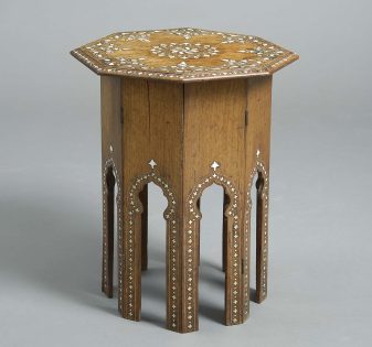 19th century octagonal inlaid hoshiarpur occasional table