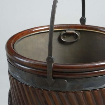 Pair of large scale mahogany peat buckets