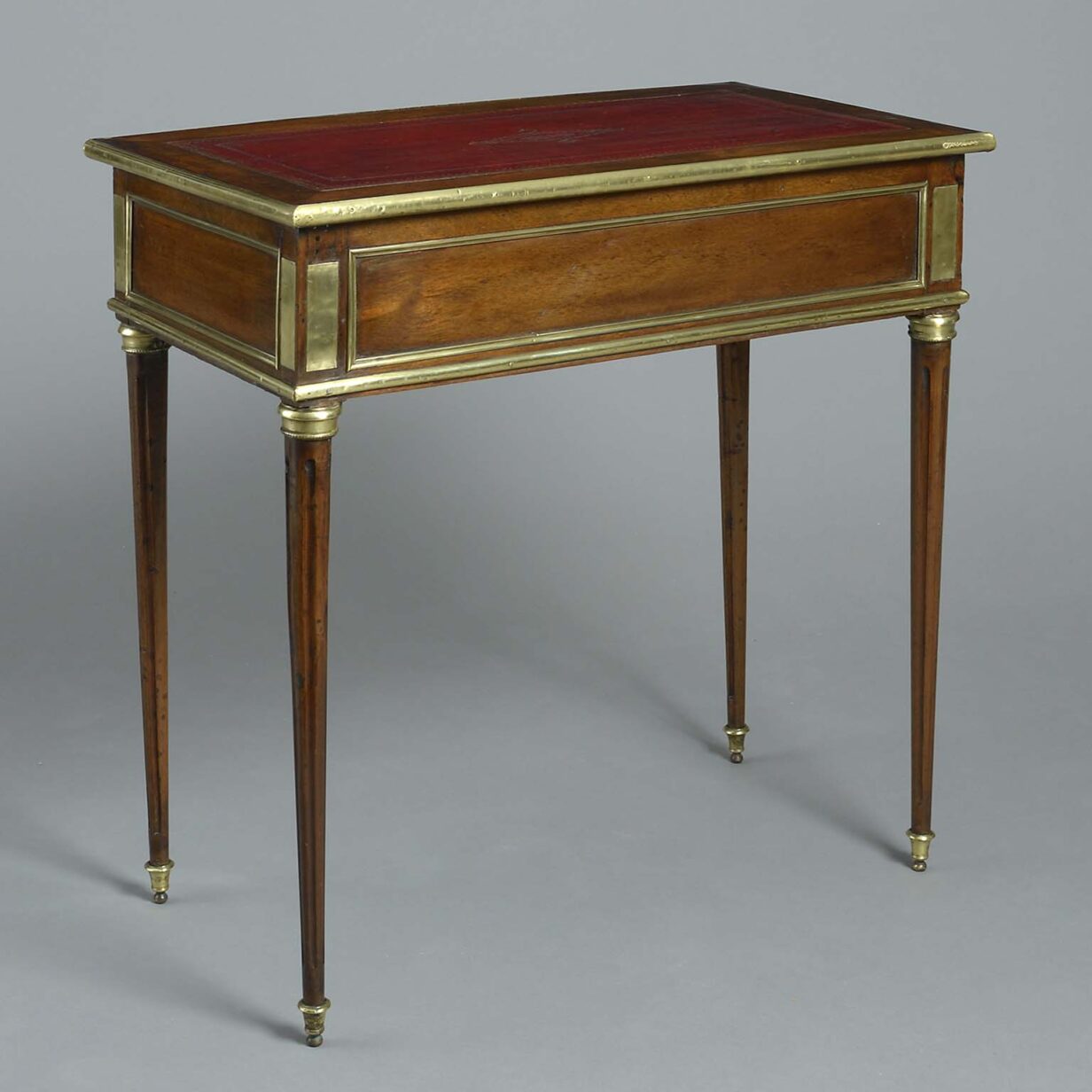 Late 19th century small scale brass mounted writing table