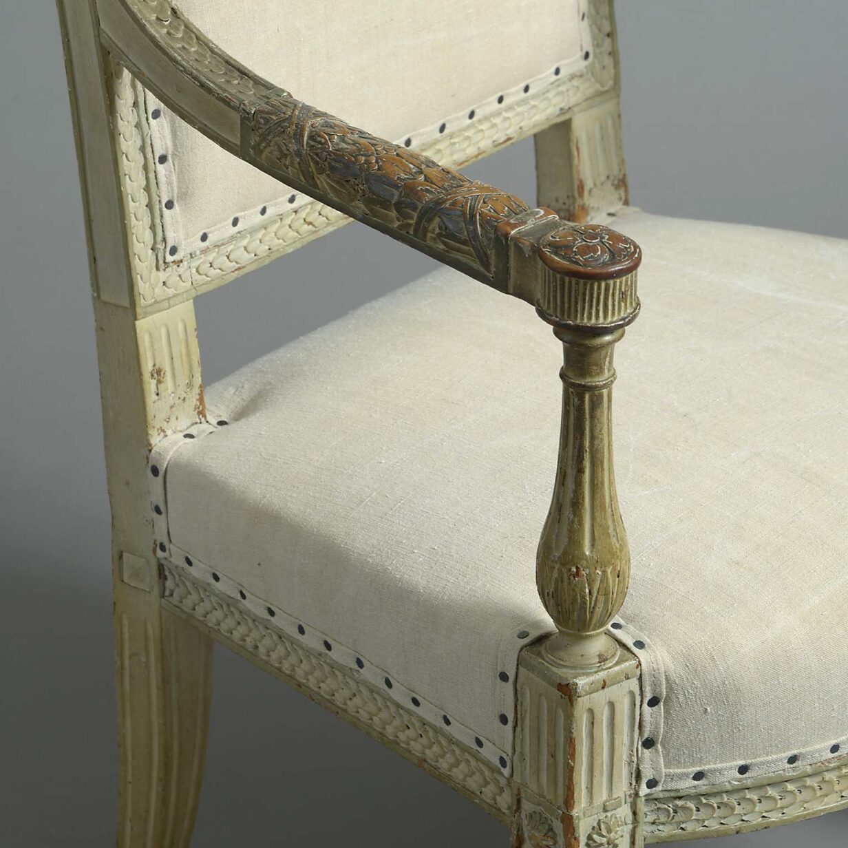 Pair of late 18th century louis xvi period fauteuils