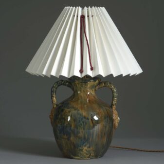 Two-Handled Pottery Vase Lamp