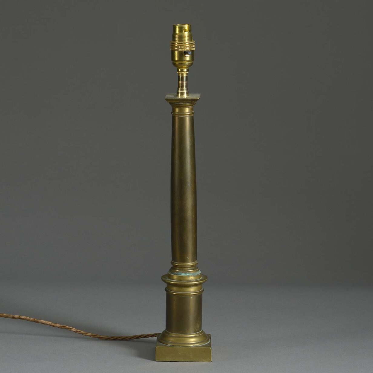 Small brass column lamp