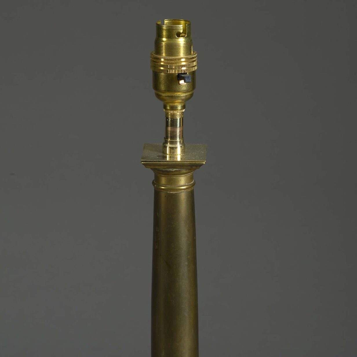 19th century brass column lamp