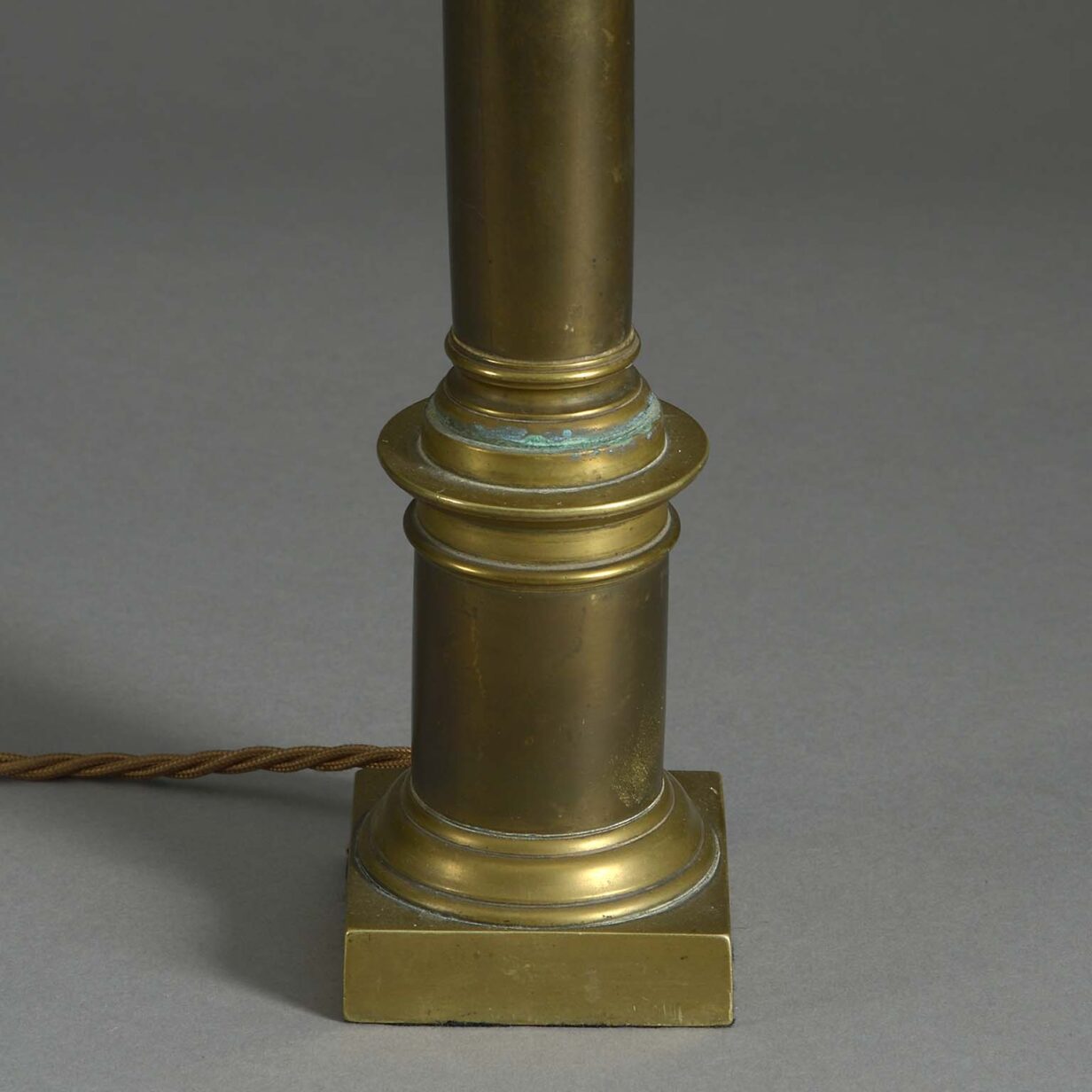 Small brass column lamp