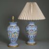 Pair of faience vase lamps