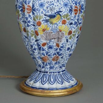 Pair of faience vase lamps