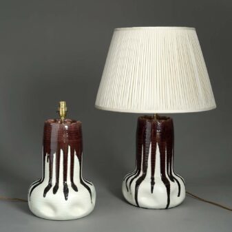 Pair of Slop Glazed Lamps