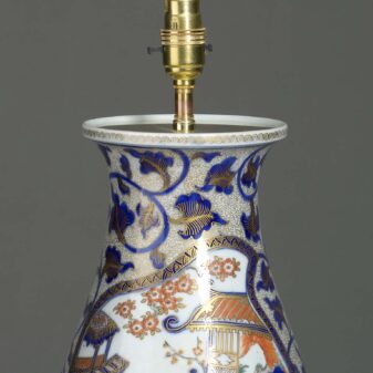 Pair of samson imari porcelain vase lamps