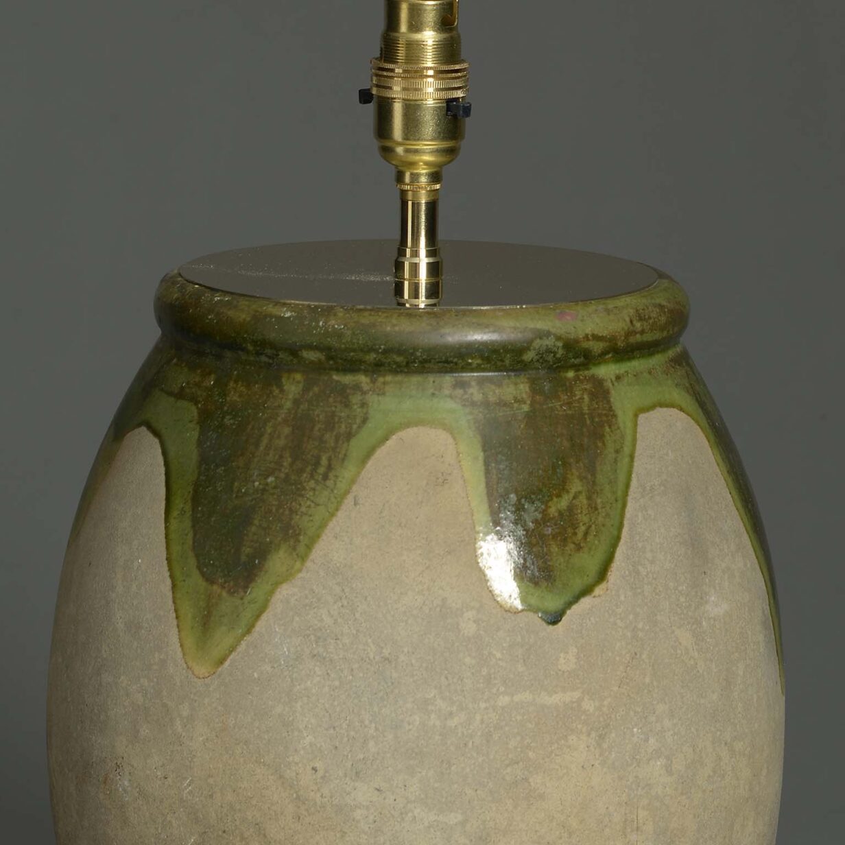 Mid-20th century studio pottery art vase lamp