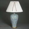 Chinese blue glazed vase lamp
