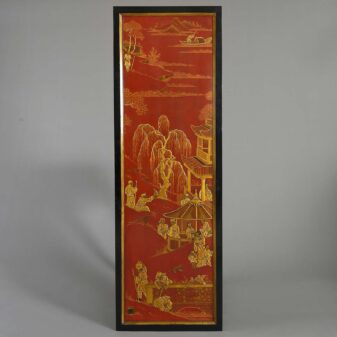 Six red lacquer panels