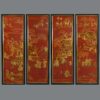 Four red lacquer panels
