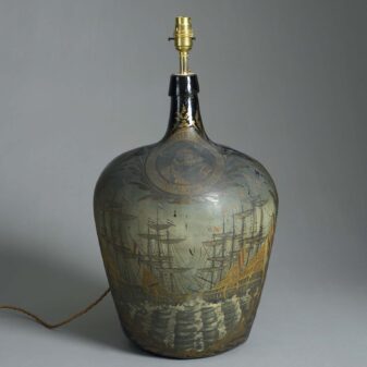 Painted bottle jar lamp