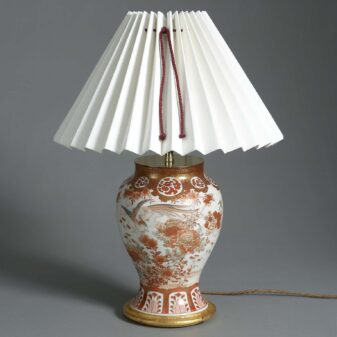 Meiji period kutani vase lamp