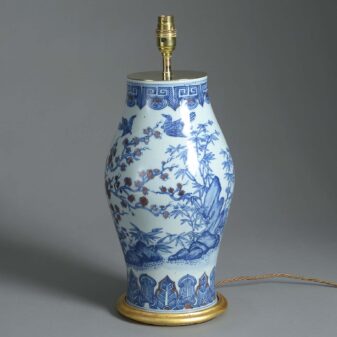 20th century republic period porcelain vase as a lamp
