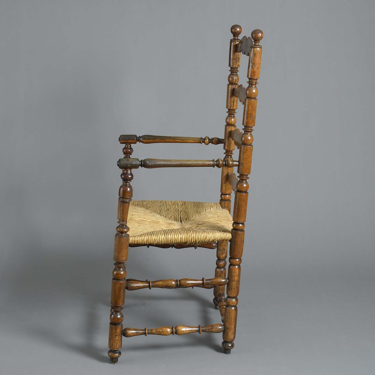 Mid-18th century laburnum ladder back armchair