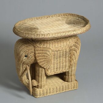 20th century wicker elephant low table