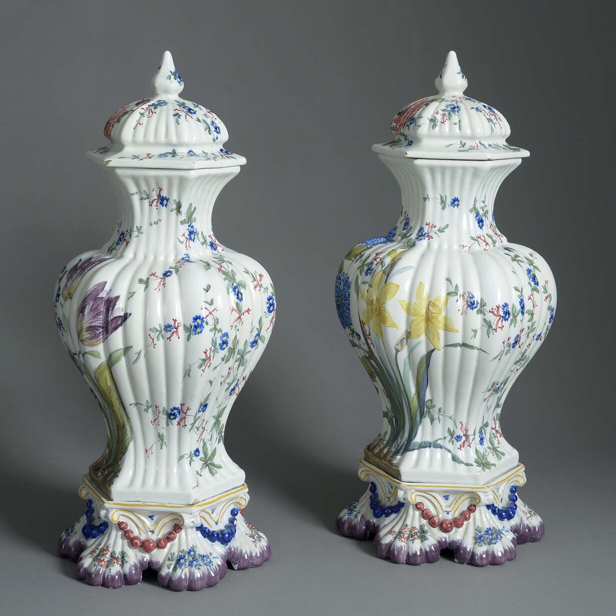 Pair of nove faience vases