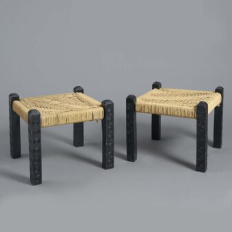 Pair of mid-century low stools