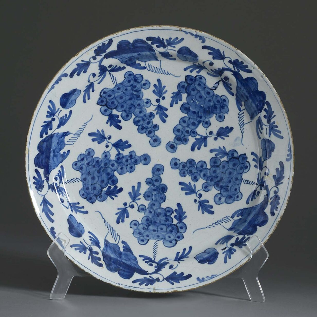 Blue and white delft charger