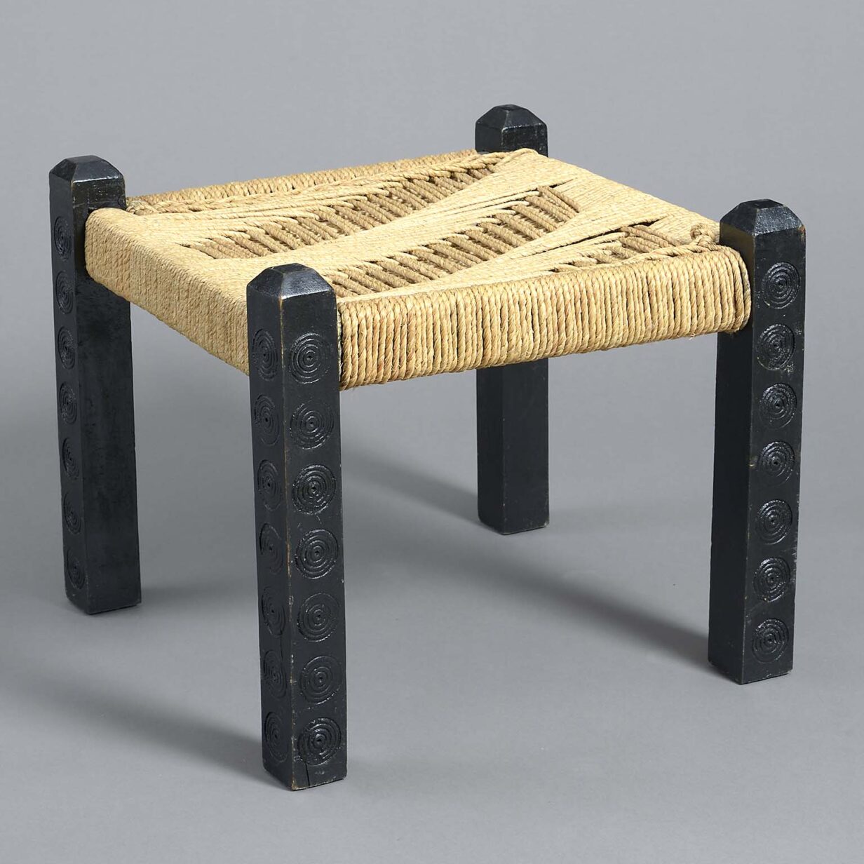 Pair of mid-century low stools