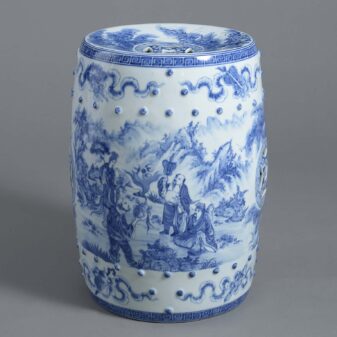 Japanese Blue and White Porcelain Garden Seat