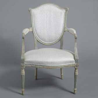 Pair of george iii painted open armchairs