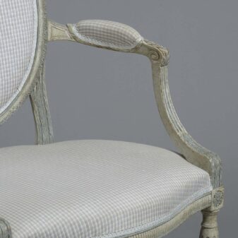 Pair of george iii painted open armchairs