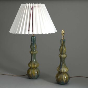 Pair of murano glass lamps