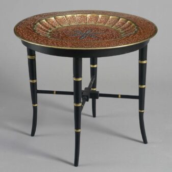 Antique enamelled tray table