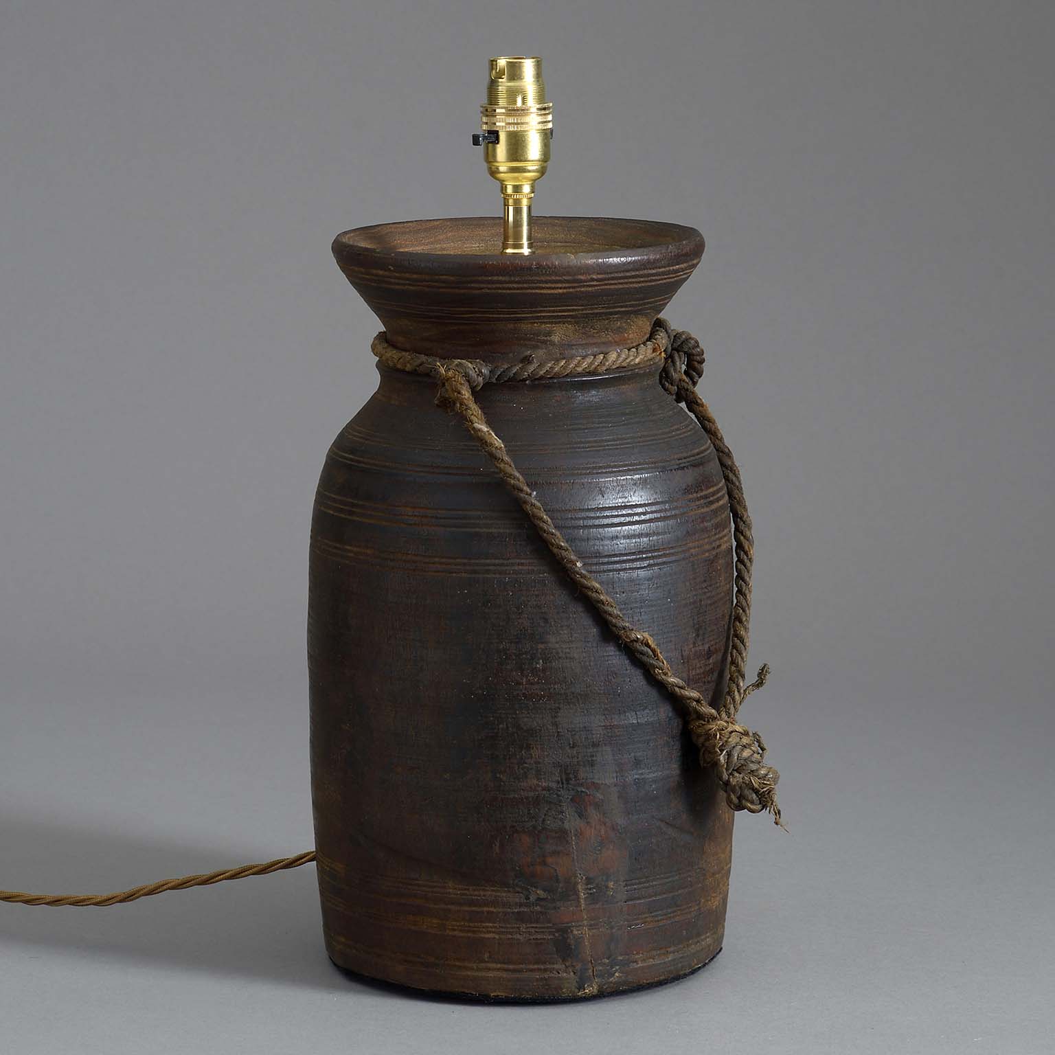 3998-74 Large 19th century turned tekhi jar lamp