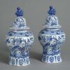 Pair of blue and white delft vases