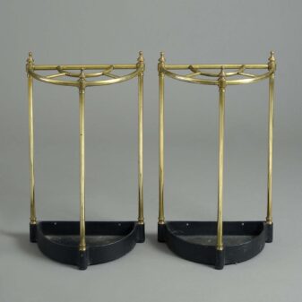 Pair of antique brass umbrella stands