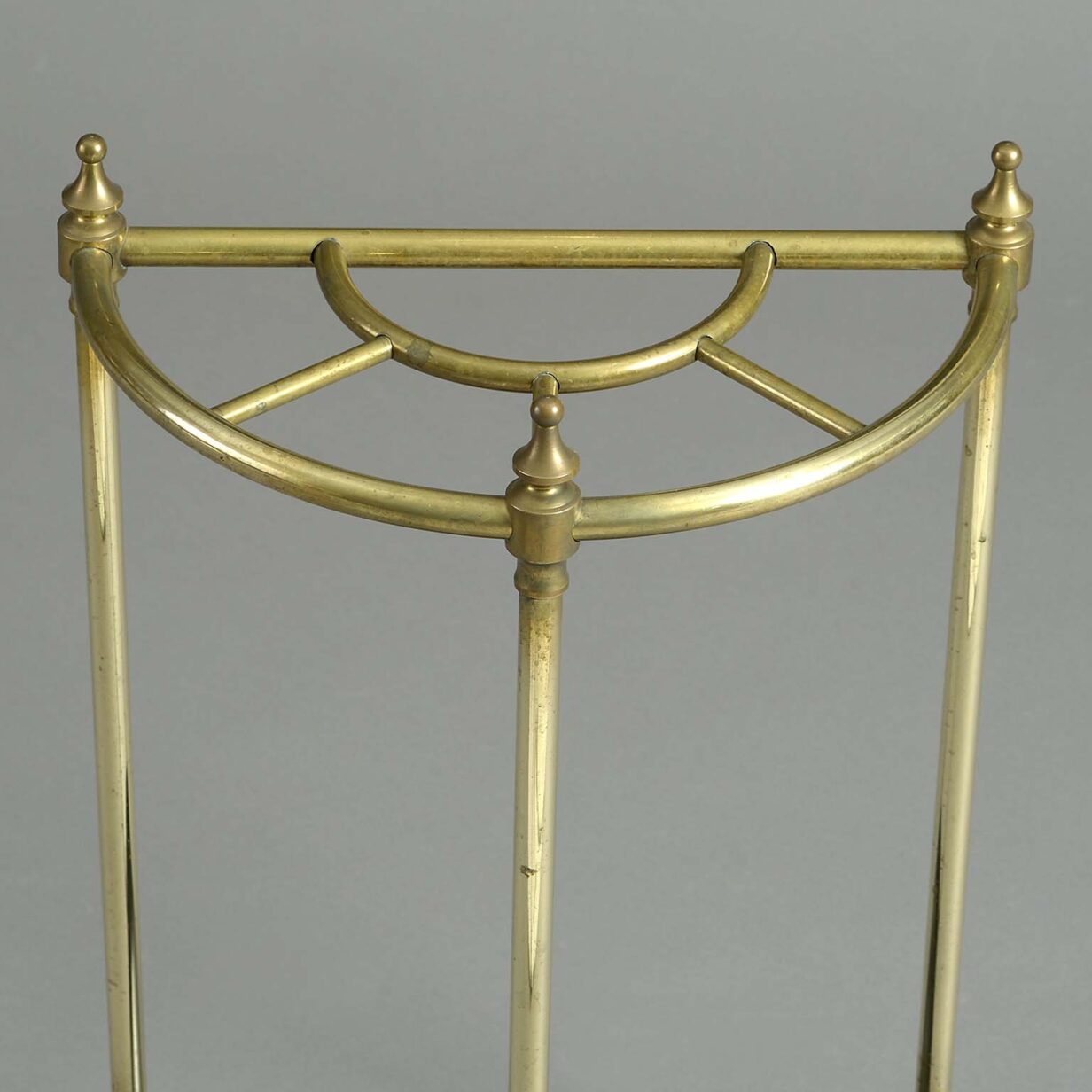 Pair of 19th century brass demi-lune stick or umbrella stands